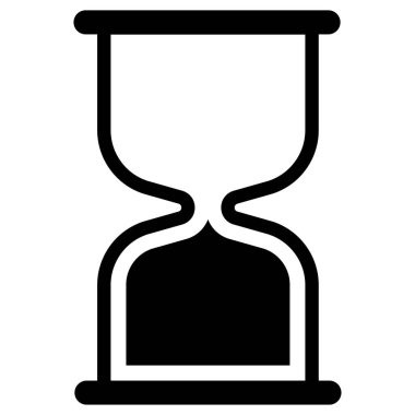 Kum saati. Siyahlı kum saati. Kum saati taslağı. Şeffaf kum saati