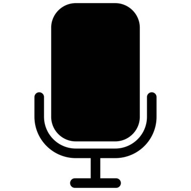 Mikrofon simgesi. Mikrofon sembolü. Ses piktogramı. Siyah müzik sembolü