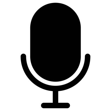Mikrofon simgesi. Mikrofon sembolü. Ses piktogramı. Siyah müzik sembolü