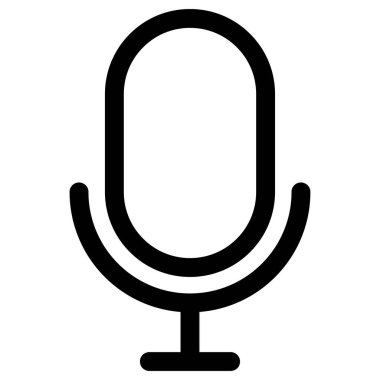 Mikrofon simgesi. Ana hatlı mikrofon sembolü. Ses piktogramı. Siyah müzik sembolü
