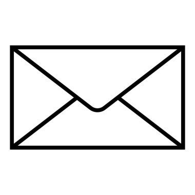 Siyah zarf. Taslak posta. E- posta sembolü. Şeffaf zarf