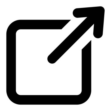 Sembolü paylaş. Bağlantı çizimi. Taslak hisse tabelaları. Kare şeklinde ok. Şeffaf pictogram