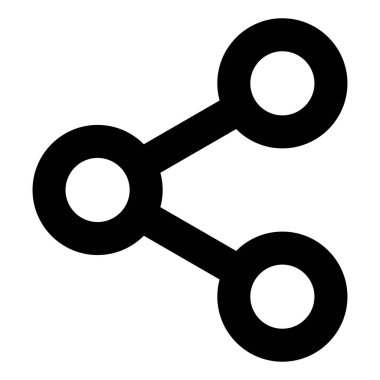 Sembolü paylaş. Bağlantı çizimi. Cesur paylaşım işareti. Siyah resimtogram