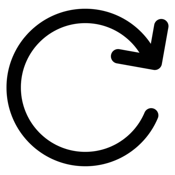 Kreispfeil Rotationssymbol Piktogramm Aktualisieren Ladepfeil Schwarz Schleifenpiktogramm — Stockvektor