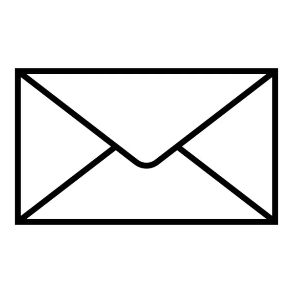 Envelope Preto Esboço Correio Símbolo Email Envelope Transparente — Vetor de Stock