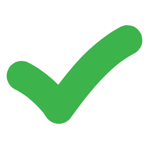 Cochez Case Symbole Correct Vert Oui Signe Illustration Coche Verte — Image vectorielle