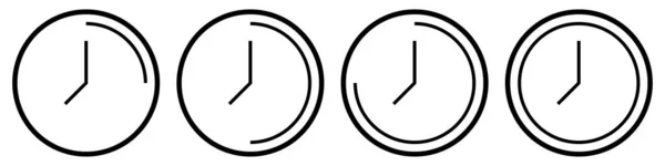 Décrivez Mince Collection Icônes Horloge Pictogramme Montre Isolé Sur Fond — Image vectorielle