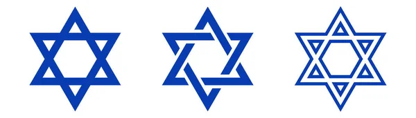 Estrella David Escudo David Estrella Judía Emblema Israel Esquema Glifo — Archivo Imágenes Vectoriales