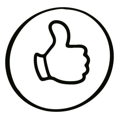 El çizimi başparmak. Taslak çizgi film yükseliyor. Doodle tarzı