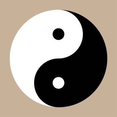 Ying ve Yang. Uyum sembolü. Yin yang çemberde. Siyah beyaz denge sembolü