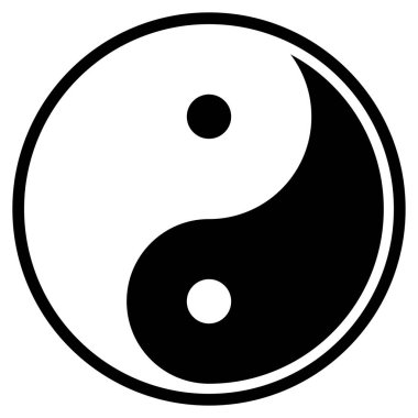 Ying ve Yang. Uyum sembolü. Yin yang çemberde. Siyah beyaz denge sembolü