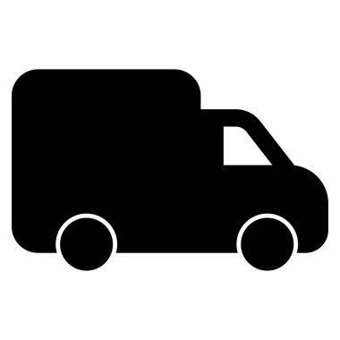 Teslimat kamyonu. Nakliye aracı. Kurye taşımacılığı. Lorry ikonu. Teslimat sembolü.