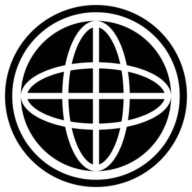 Küre sembolü. Dünya işareti. Dünya gezegeni daireler çiziyor. Özet küre