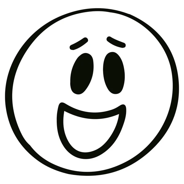 Feliz Emoticono Personaje Dibujado Mano Cara Sonriente Feliz Transparente — Vector de stock