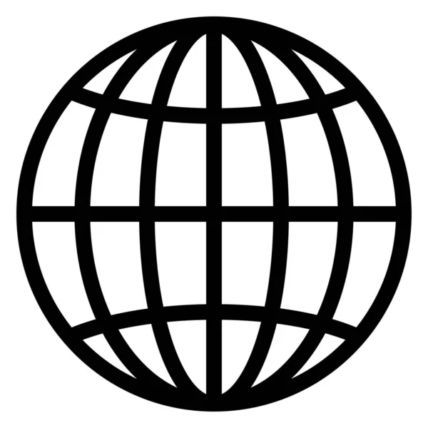 Σύμβολο Σφαίρας Παγκόσμιο Σημάδι Πλανήτης Κύκλο Περίγραμμα Σφαίρας — Διανυσματικό Αρχείο
