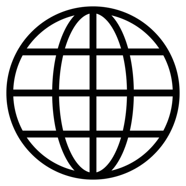 Σύμβολο Σφαίρας Παγκόσμιο Σημάδι Πλανήτης Κύκλο Περίγραμμα Σφαίρας — Διανυσματικό Αρχείο