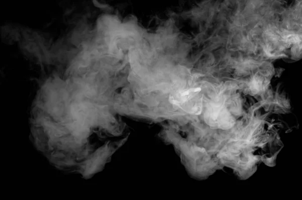 Fumo Bianco Isolato Sfondo Nero — Foto Stock
