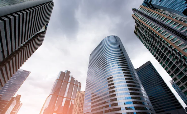 Közös Modern Üzleti Felhőkarcolók Toronyházak Építészet Égig Pénzügyi Gazdasági Fogalmak — Stock Fotó