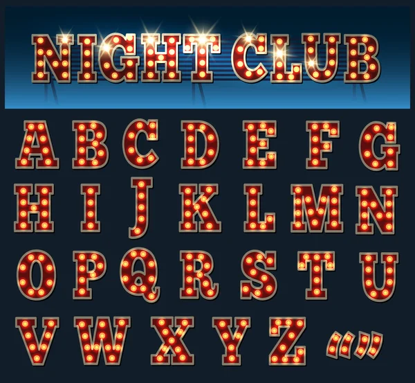 Download Broadway light alphabet marquee bulb sign — Stock Vector ...