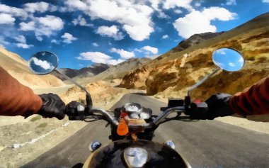 Bisiklet dağ yolu Pov resim üzerinde sürme