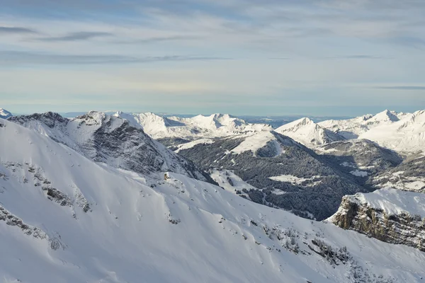 Alp kış dağ silsilesi — Stok fotoğraf