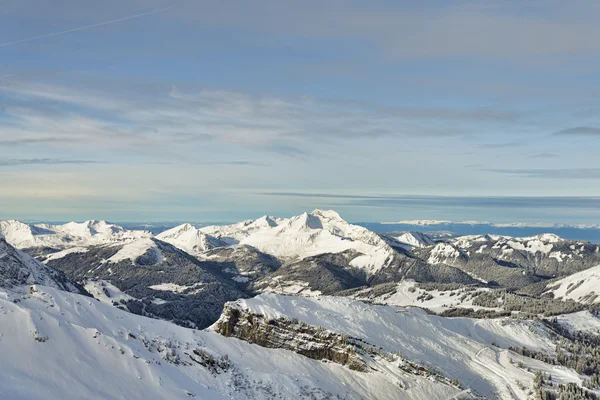 Winter Alpine panoramic view — Stock Photo, Image