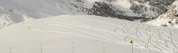 Snowboard μονοπάτια freeride πανόραμα — Φωτογραφία Αρχείου