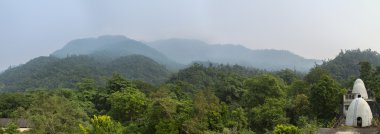 Çatı üzerinden Rishikesh yılında Beatles ashram Panoraması