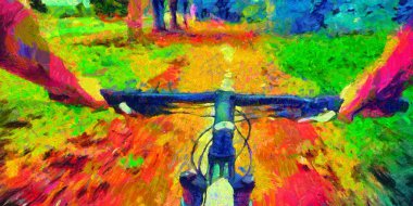 Bisiklet sürmek pov asit renkleri psychedelic boyama
