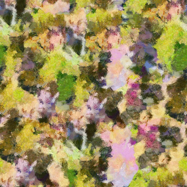 Yellow green lilac abstract seamless pattern oil strokes texture painting — Stock Photo, Image