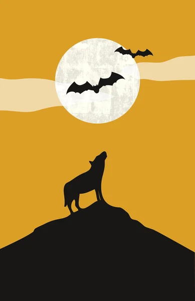 Halloween-Wolf — Stockvektor