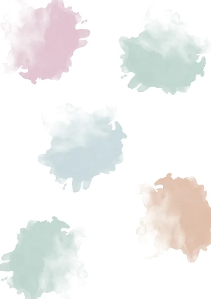 Blobs acquerello pastello — Foto Stock