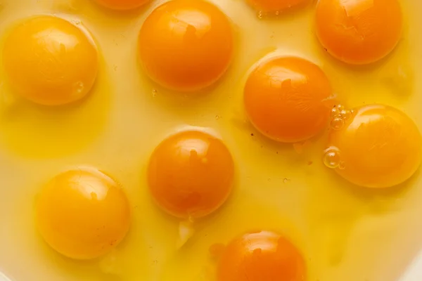 Egg yolks close up — Stock Photo, Image