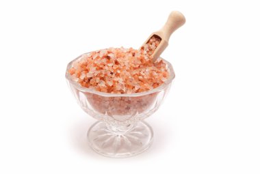 Himalaya tuzu beyaz arkaplanda