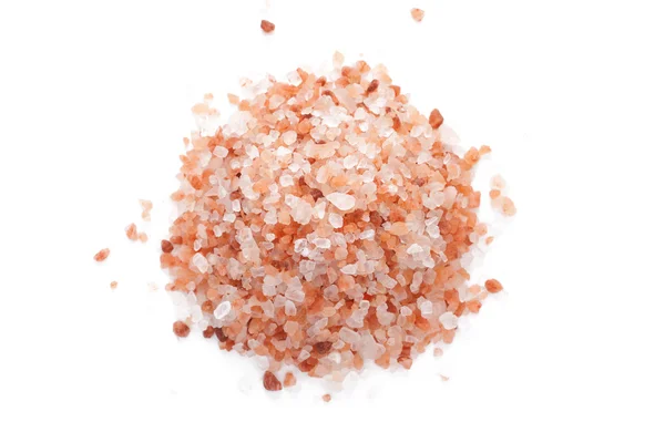 Himalayisk salt på hvit bakgrunn – stockfoto