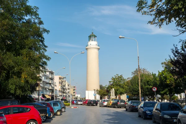Fyrtårnet i Alexandroupolis by – stockfoto
