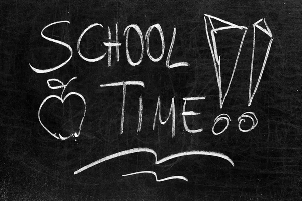 School blackboard with message — Stock Photo, Image