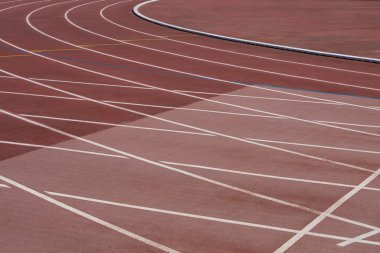 Kauçuk yapay kaplama Stadyumu'nda yolları çalışan 