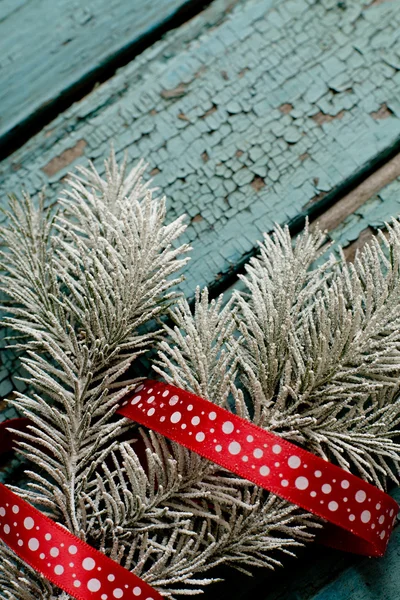 The New year tree on the wood backing — Stock Photo, Image