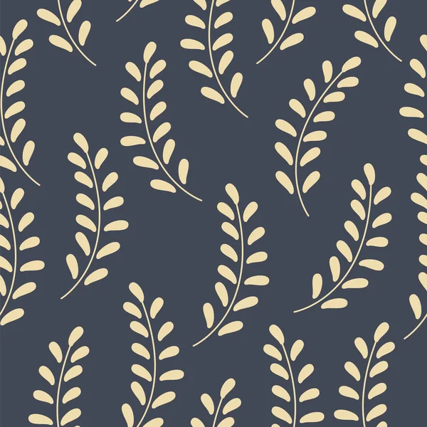 Seamless Pattern Abstract Flowers Gold Colored Leaves Blue Background Pattern Royalty Free Stock Illustrations