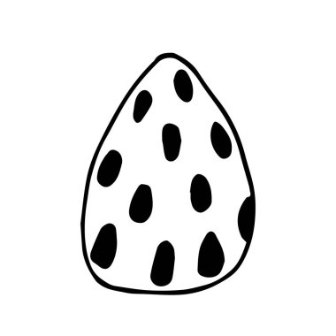 Beyaz arka planda desenli bir Paskalya yumurtası. Sevimli yumurta çıkartmalar, çocuklar için boyama kitapları, tasarım ve tekstil için kullanılabilir.