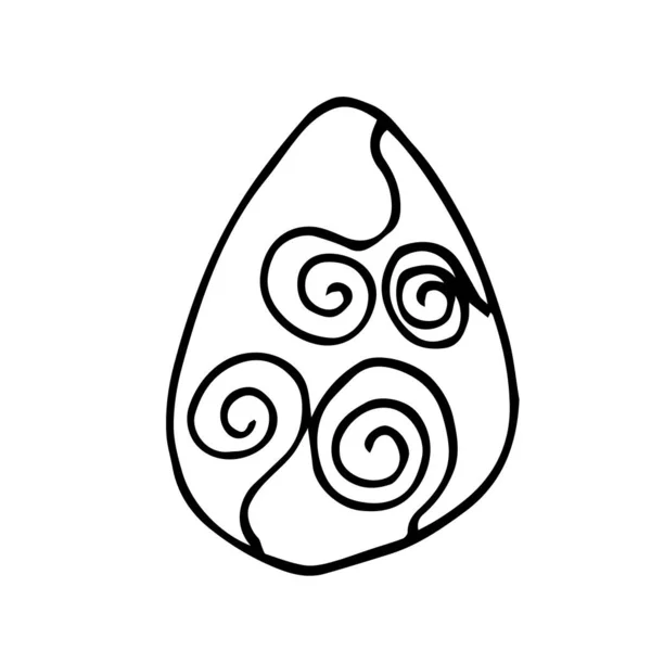 Векторний Великодній Яєчний Каракулі Білому Тлі Ізольовано Яйце Абстрактним Візерунком — стоковий вектор