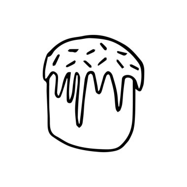 Beyaz zemin üzerindeki Doodle Paskalya pastası izole edilmiş