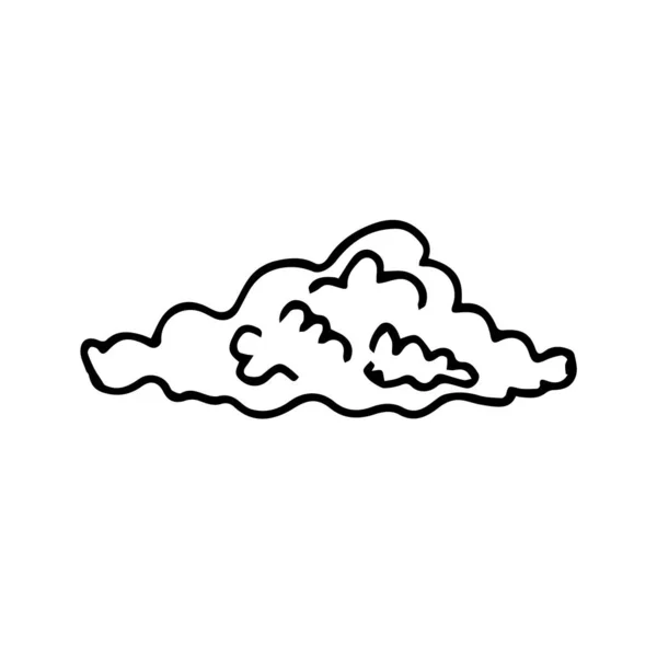 Loud Hand Drawn Isolated Single Cloud White Background — Stock Vector
