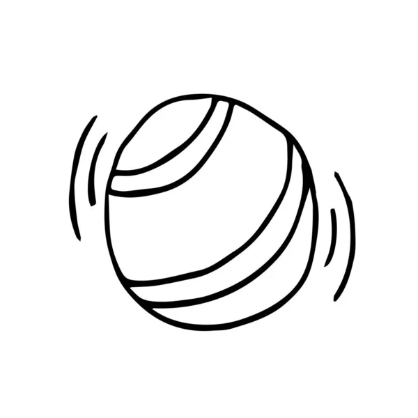 白い背景に手描きのゲームボールが隔離されています スポーツ用品は 繊維デザイン ラベル 小冊子 広告に使用することができます — ストックベクタ