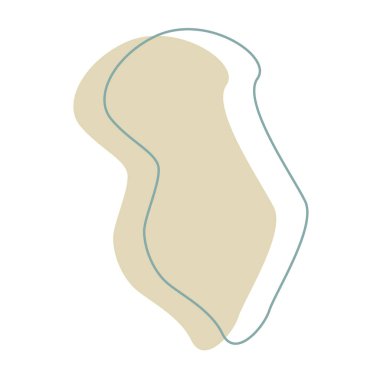 Vektör soyut şekli beyaz bir arkaplanda izole edilmiştir. Çizgileri olan soyut bej rengi