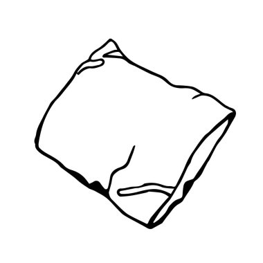 İzole edilmiş beyaz bir arkaplanda vektör karalama yastık görünümü