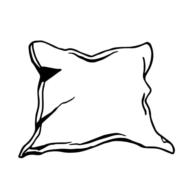 Vector Doodle Pillow White Background Isolated Pillow Can Used Design — Vetor de Stock