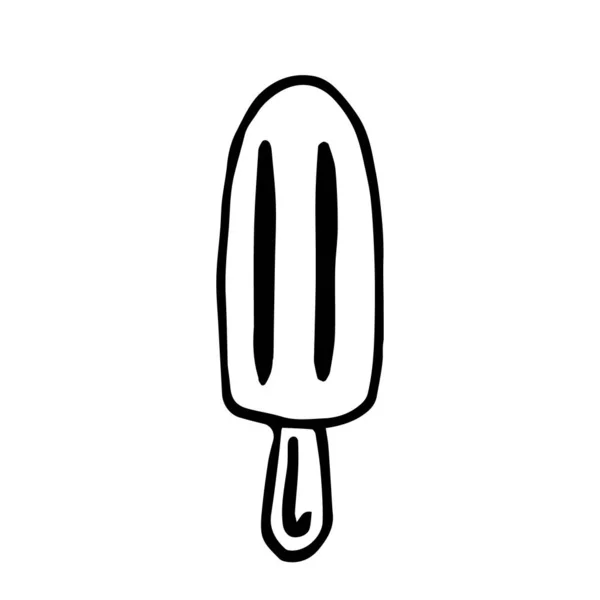 막대기 Doodle Ice Cream Popsicles — 스톡 벡터