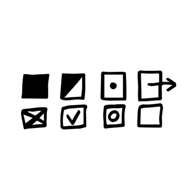 Günlük ve planlama girdilerini düzenlemek için araçlar. Beyaz arkaplandaki işaretler izole edilir